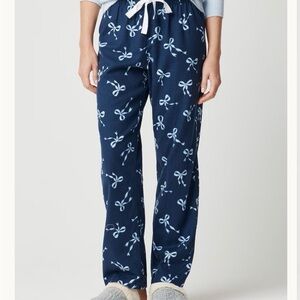 J. Crew Factory Navy Lounge Pants with Light Blue Bow Print
